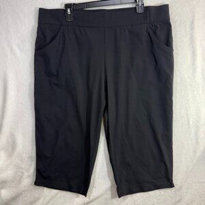 Columbia XXXL Athletic Bermuda Shorts Black Stretch Performance Pockets Zip